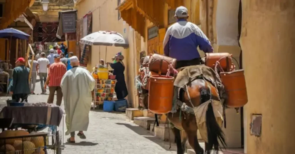 traditional medina scene during morocco travel tours