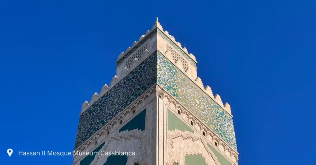 Tower of Hassan II Mosque in Casablanca under a clear blue sky
morocco tours